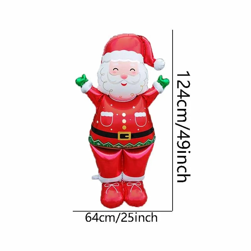 1pc Extra Large Standing Santa Claus Foil Balloon/Christmas Holiday Party Decoration/New Year Birthday Supplies Easter Gift