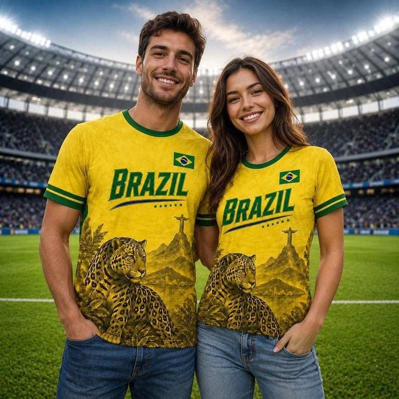 BRAZILIAN FOOTBALL FAN JERSEY 2026 NEW STYLE BREATHABLE FOOTBALL SHIRT SUITABLE FOR CHILDREN'S GIFTS HIKING AND OUTDOOR SPORTS