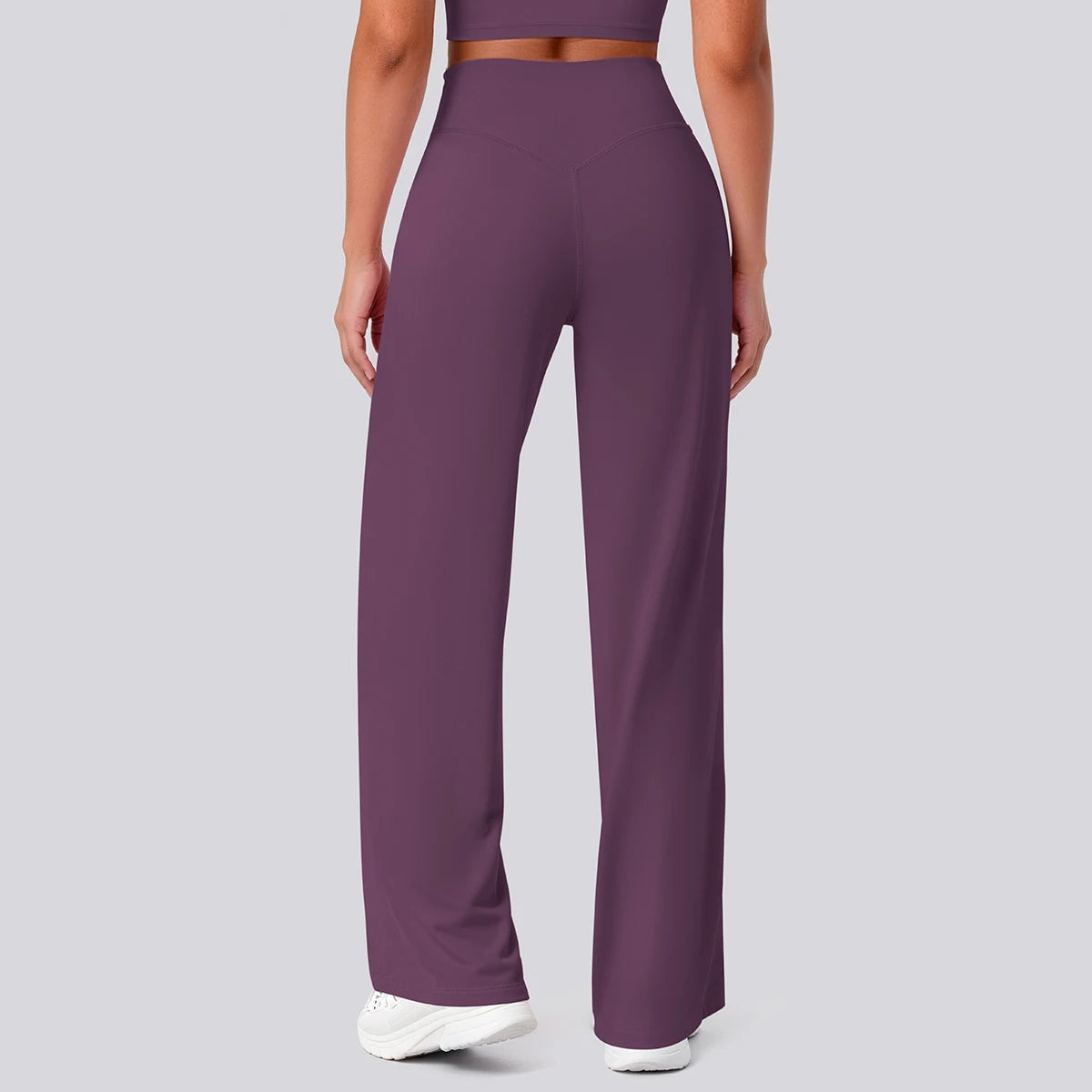 Rooftrellen Women's Sports Pants Bell-bottoms High Waisted Gym Loose Wide Leg Pants Solid Color Thin Fitness Sports Female Pants