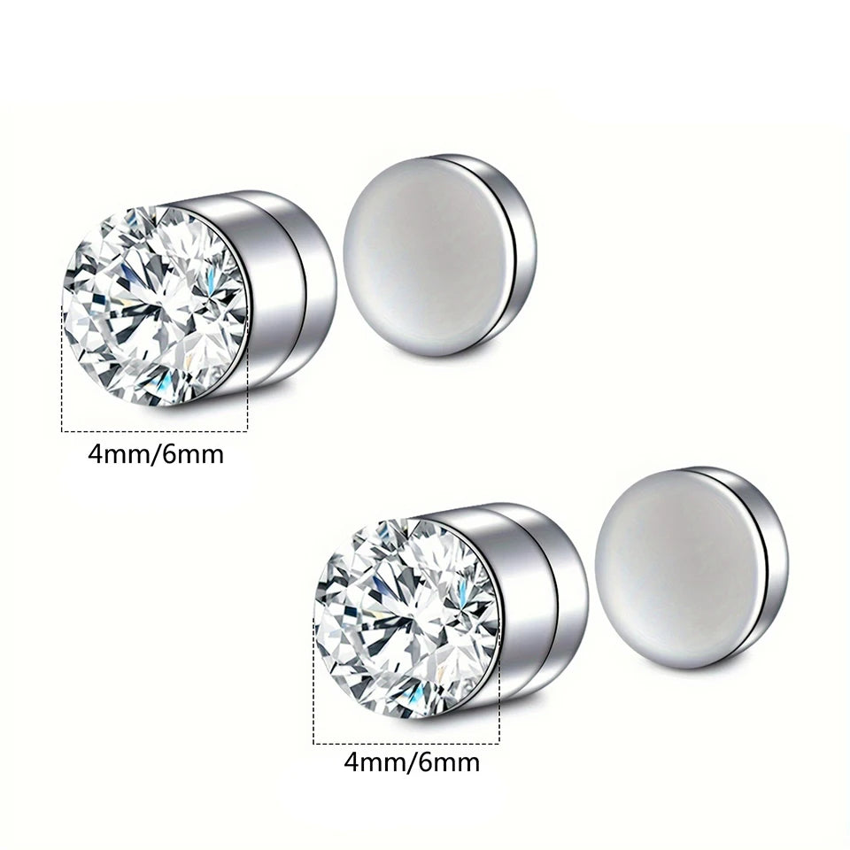 ZAKOL 1/8pcs Magnetic Faux Nose Studs Personalized Punk Style Fashion No Piercing Magnetic Ear Clip Unisex Jewelry