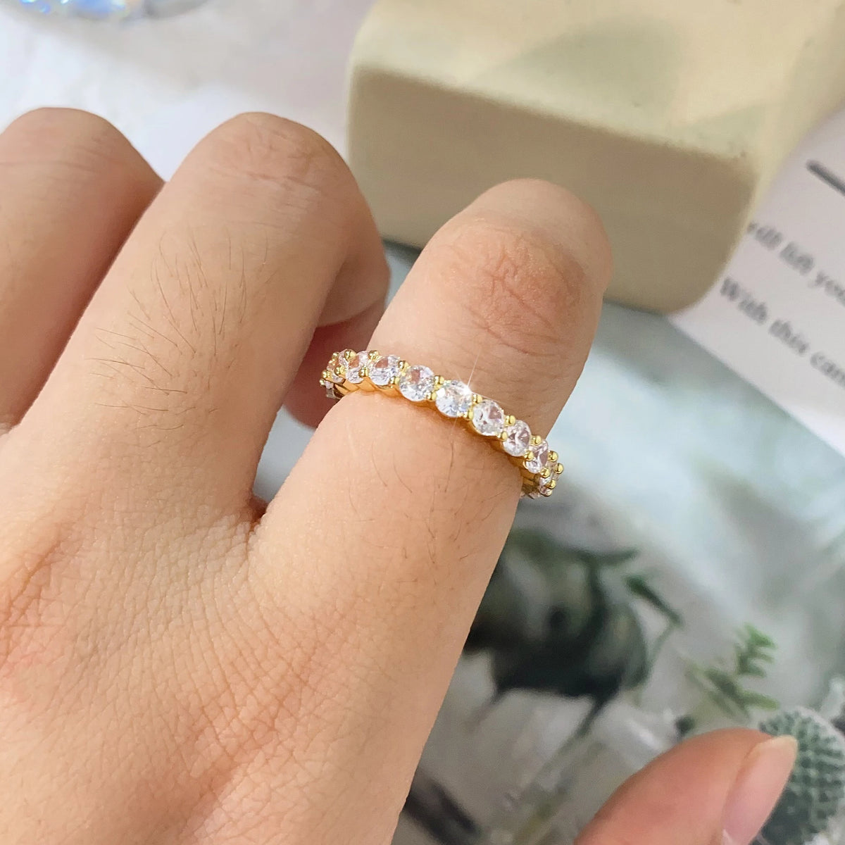 Classic Cubic Zirconia Engagement Rings for Women Luxury 18K Gold Color Plated Wedding Party Jewelry
