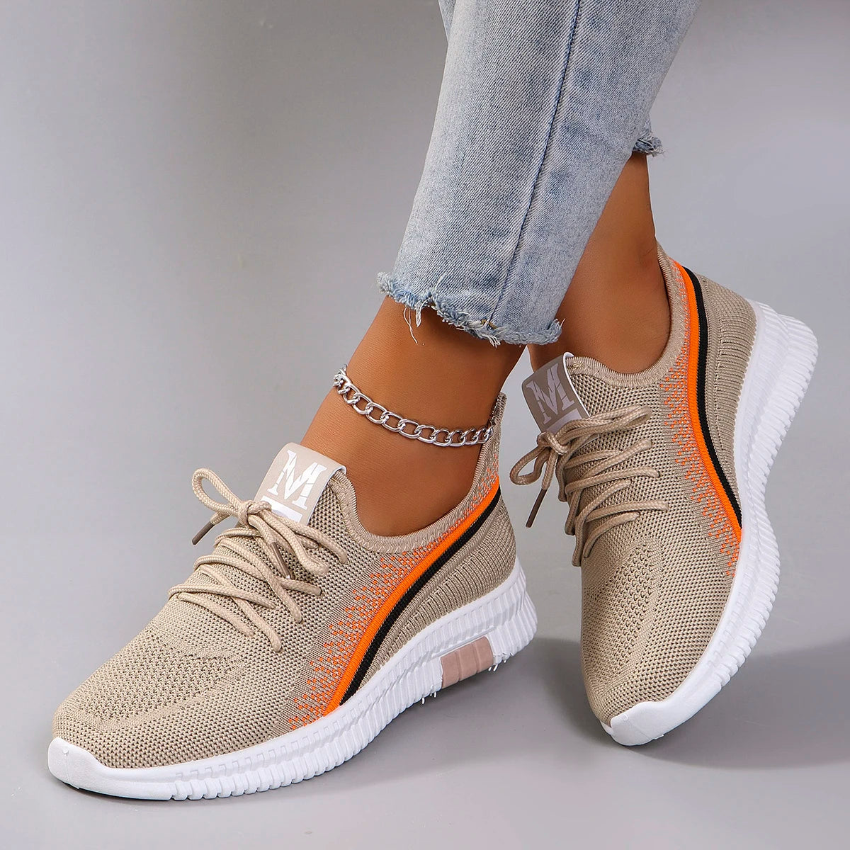 Women’s Breathable Mesh Flat Sneakers – Lightweight Summer Shoes