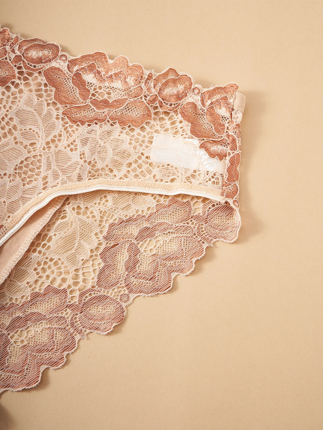 3PCS New Unique Lace Contrast Printed Trim Underwear Comfortable Breathable Women's Panties Hollow Out Sexy Briefs Lingerie