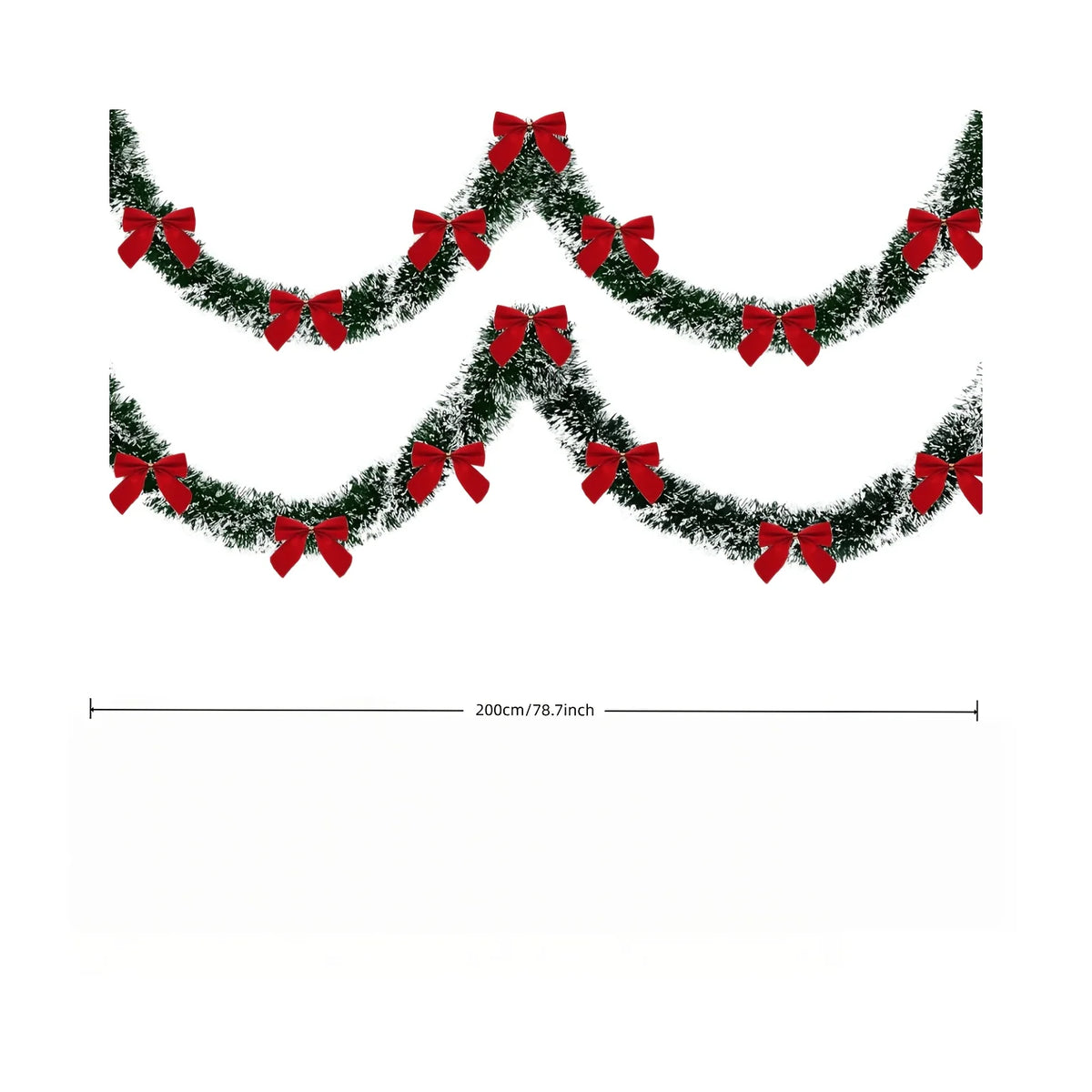 78.7-inch Artificial Cedar Branch Christmas Vine,Suitable for Front Doors, Porches, Mantels, Stair Railings,Christmas Home Decor