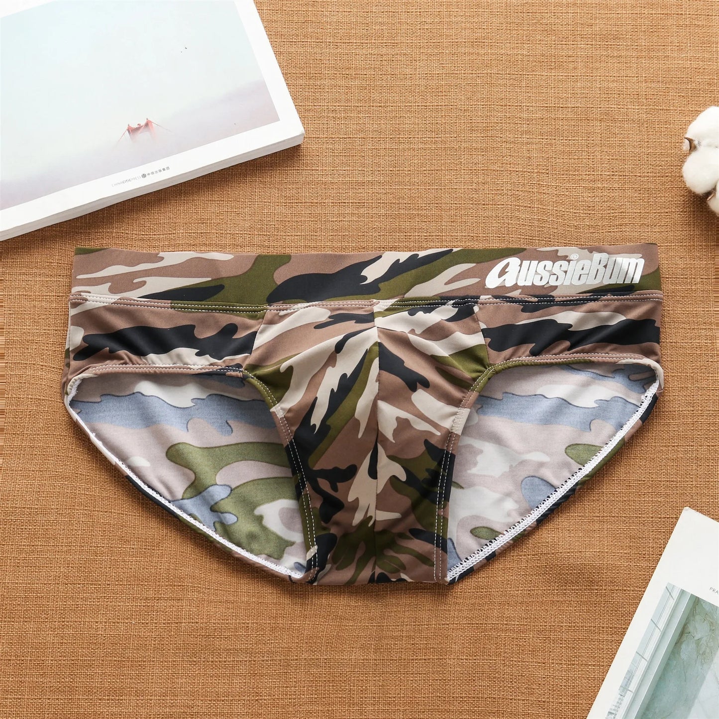 Men's cool summer camo low waist men's briefs