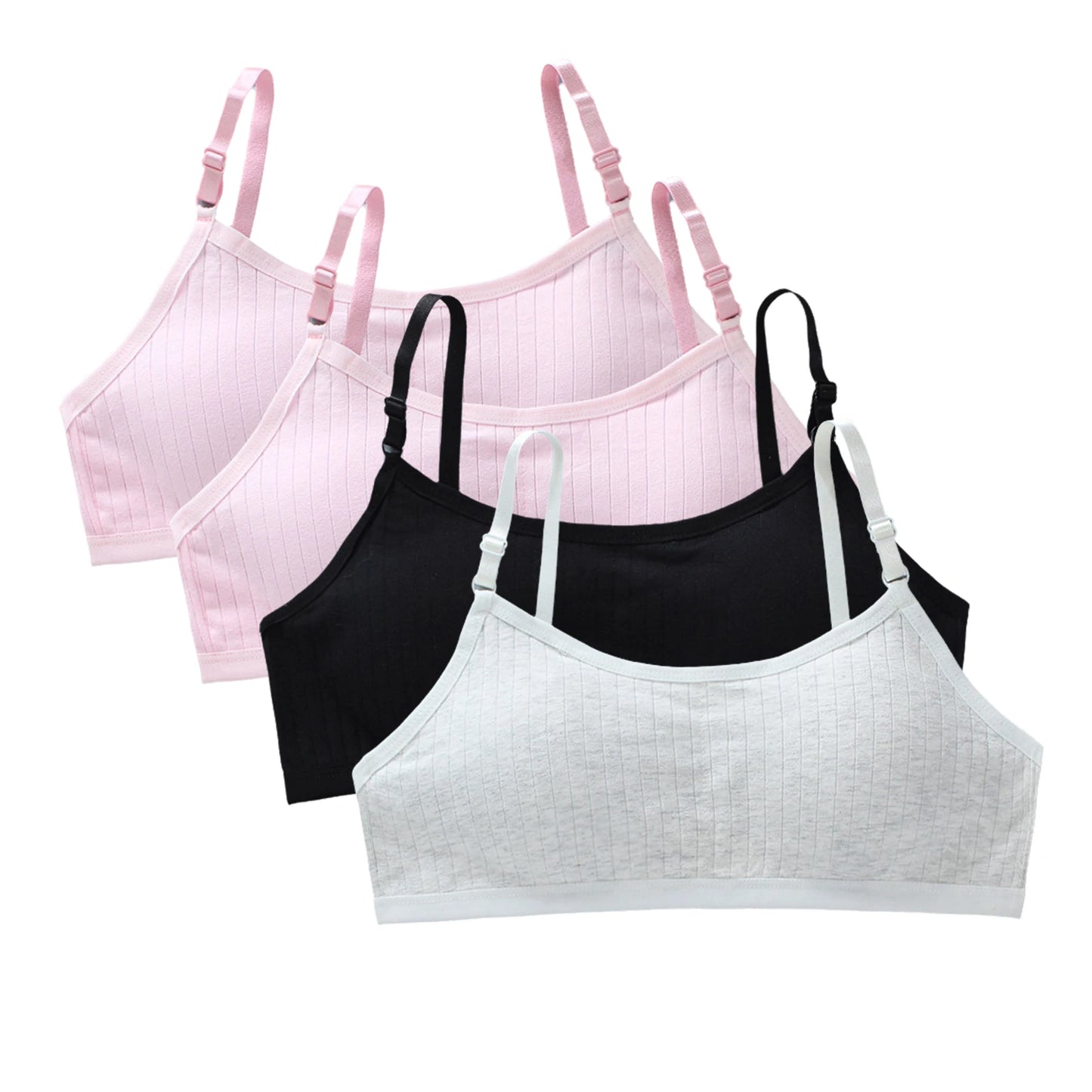 4pcs/Lot Teenage Girls Training Bras Seamless Middle High School Students Vest Bra Kids Children Back Buckle Bra Teens Underwear