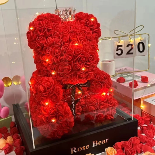 Eternal Rose Teddy Bear – Gift & Decor