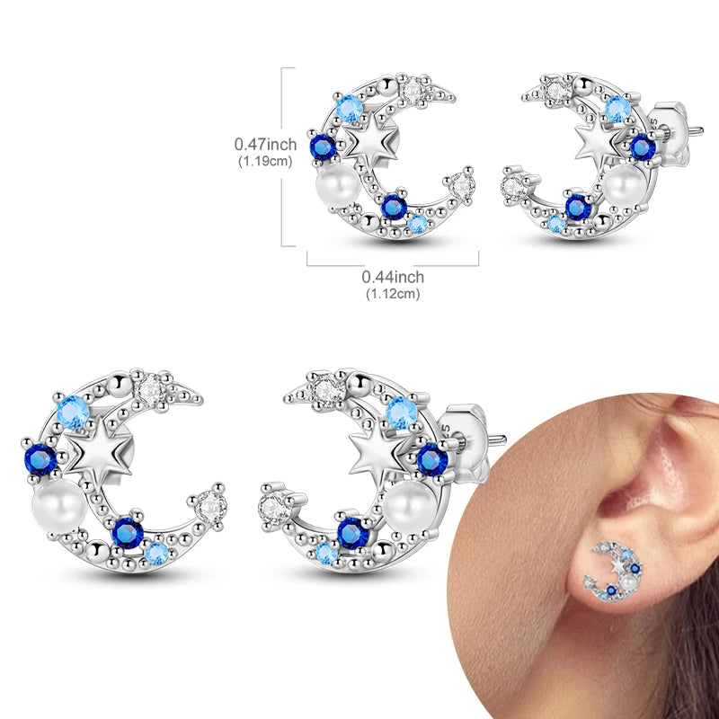 925 Sterling Silver Hoop Earrings with Zircon