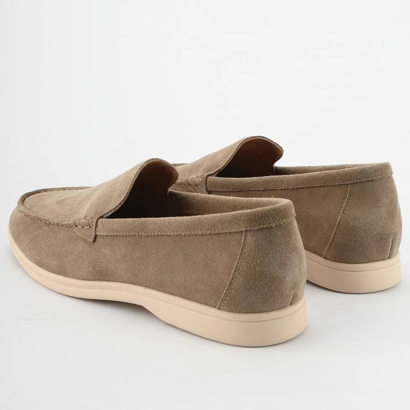 Men’s Suede Leather Loafers 2025 – Casual Slip-On Round Toe Flats