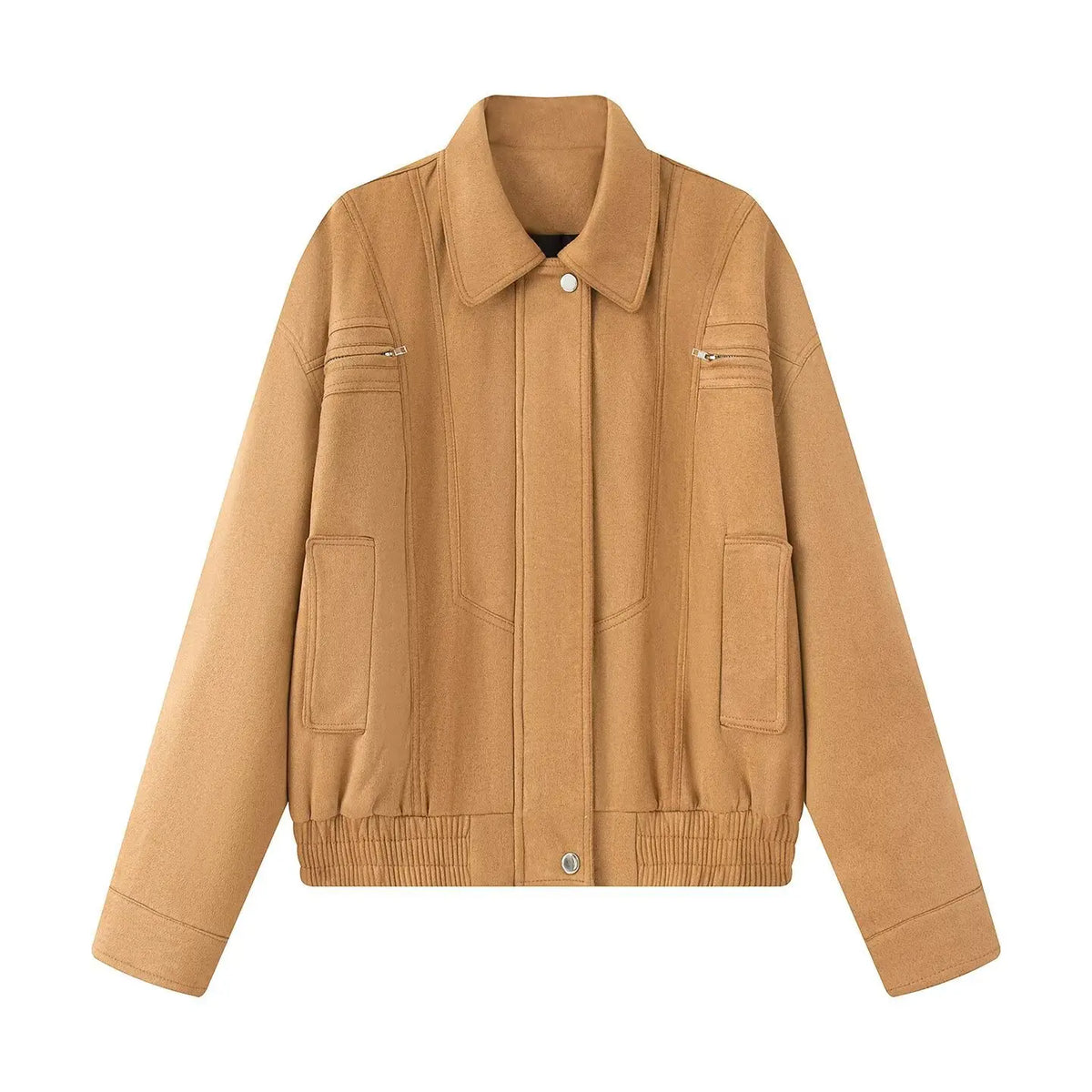 Vintage Women Leather Jacket 2026 New Autumn Winter Solid Zipper Lapel Collar Short Coat Long Sleeve Pockets Fashion Outerwear