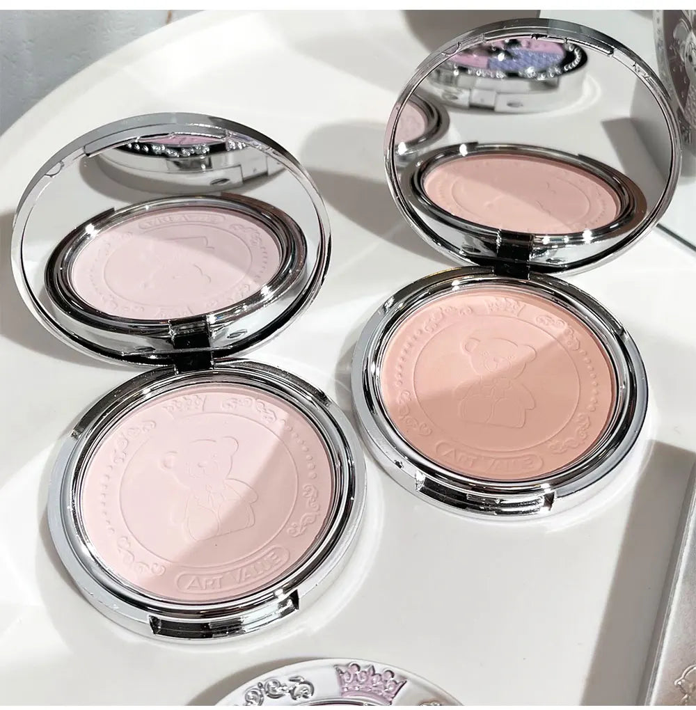 Art Value Bear Knight Soft Focus Pressed Powder Matte Natural Makeup Setting Makeup Brightening Makeup Loose Powder