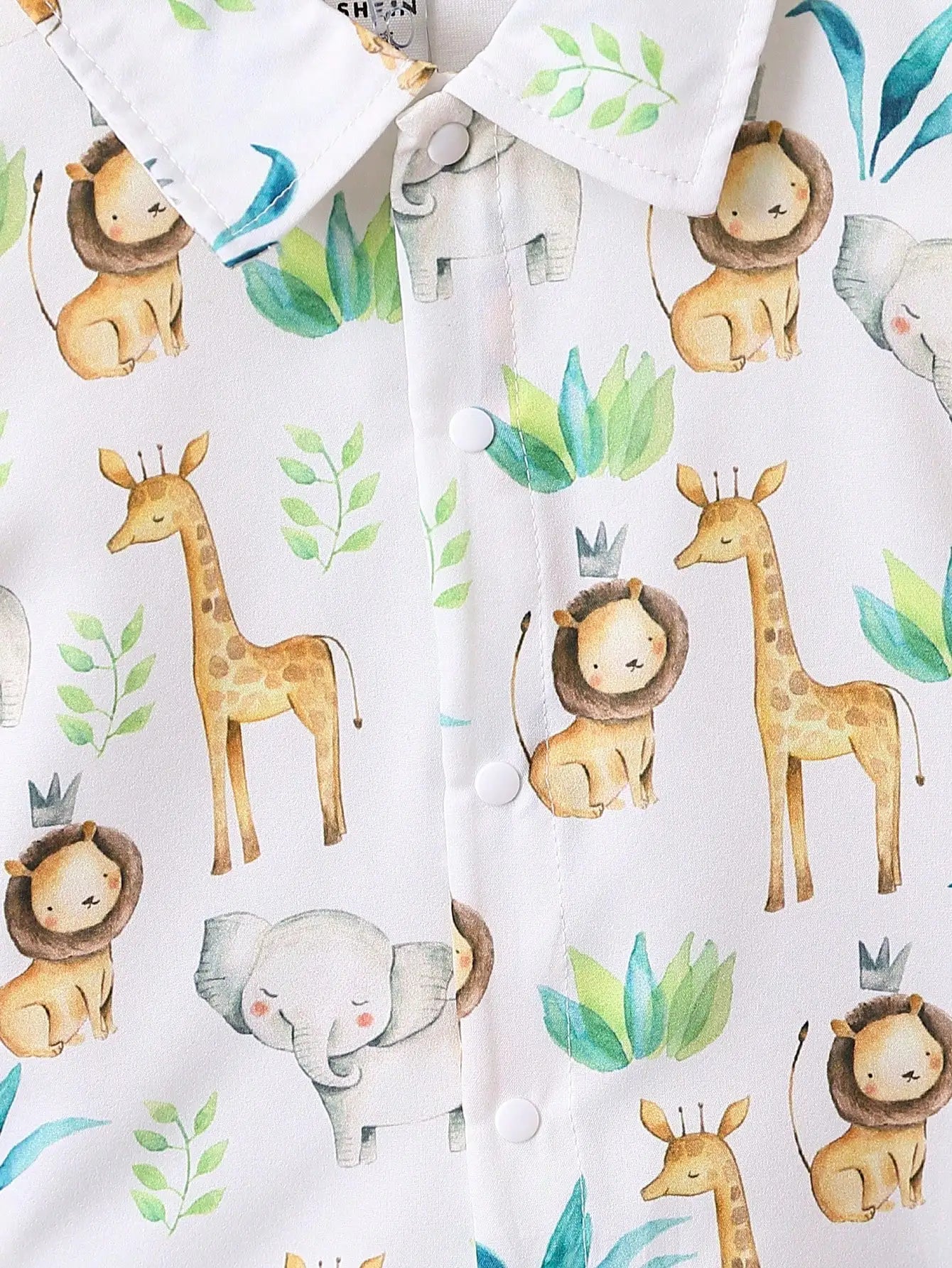 Summer Baby Boy Casual Animal Print Short-Sleeved Shirt And Shorts 2-Piece Set Boys' Vacation Travel Shirt Set