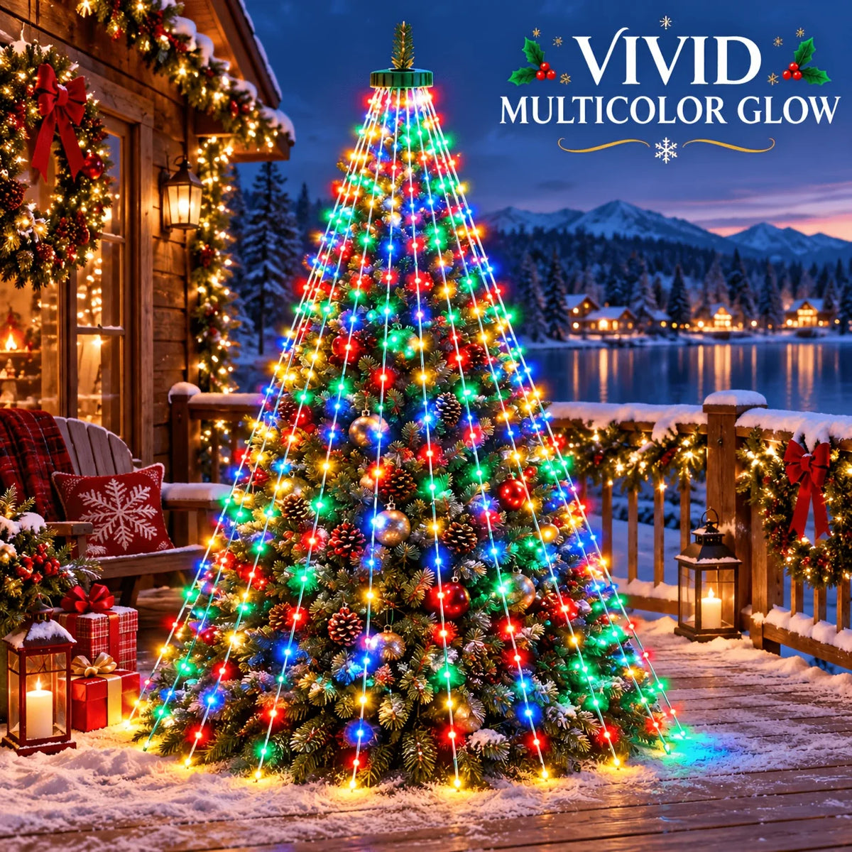 USB 180/400 LED Star String Lights -200CM,8 Modes,Waterfall & Tree Design for Indoor Outdoor Decor,for Parties,Wedding Christmas