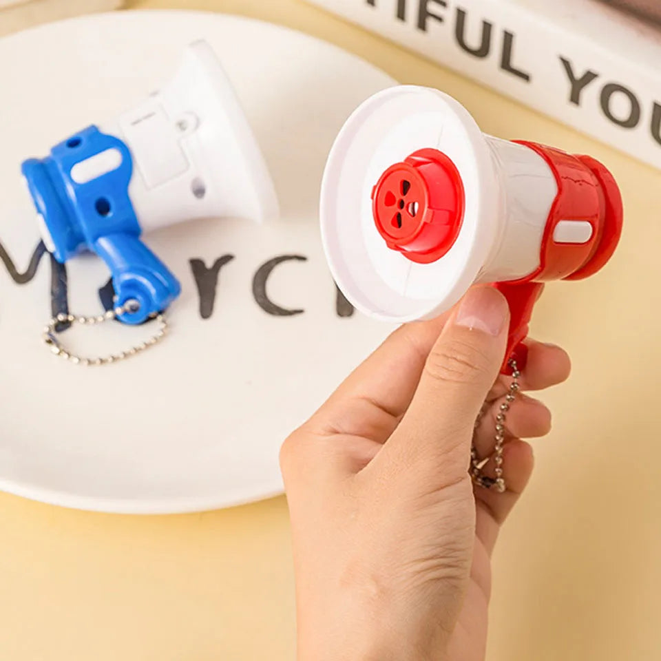 ZAKOL Red Blue Mini Speaker Loudspeaker Handheld KeyChain Outdoor Loudspeaker Decompression Toy Backpack Pendant Gift