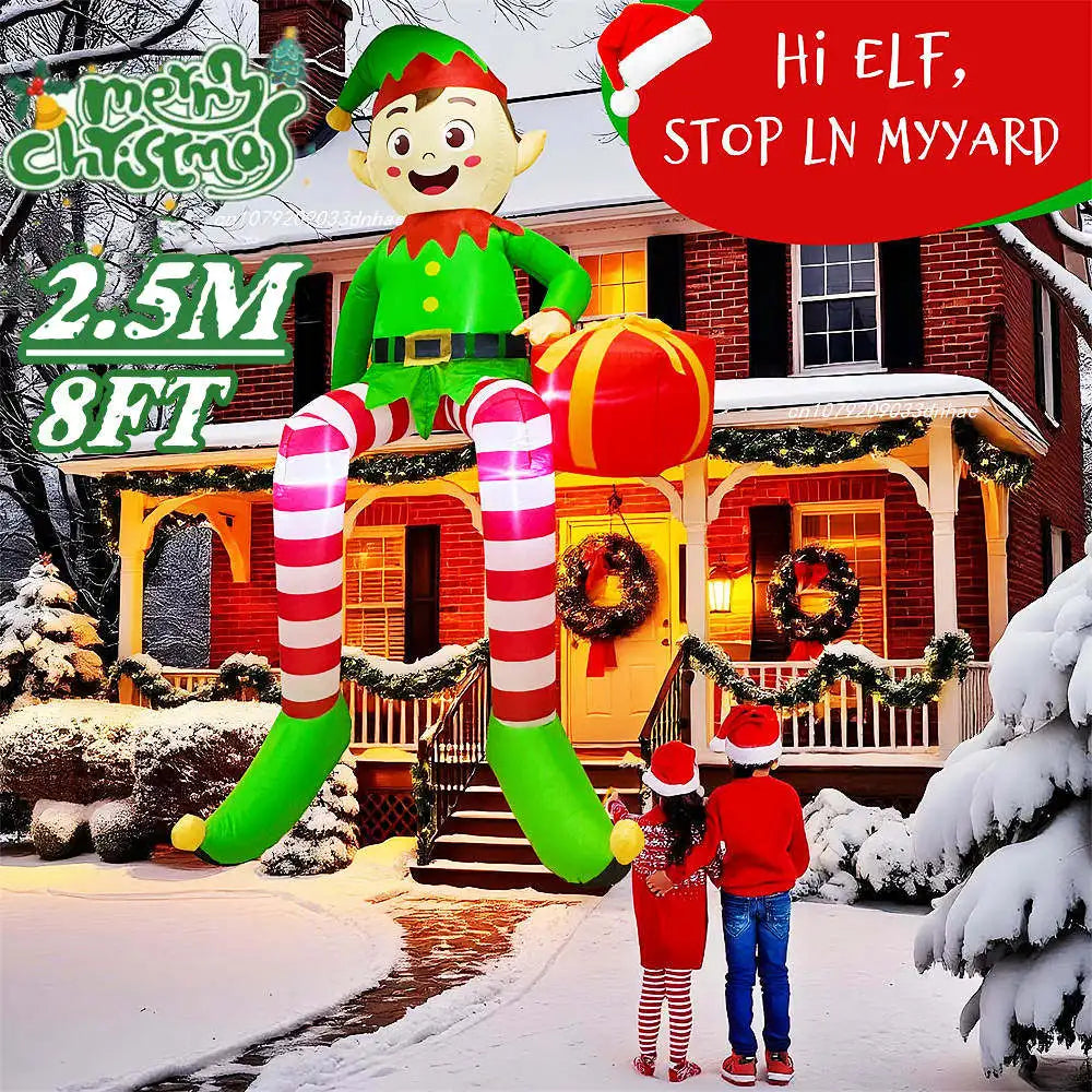 1PC Christmas Inflatable Climbing Window Santa Claus/Sitting Elf Model , For Xmas Party Indoor Gift Decoration Props