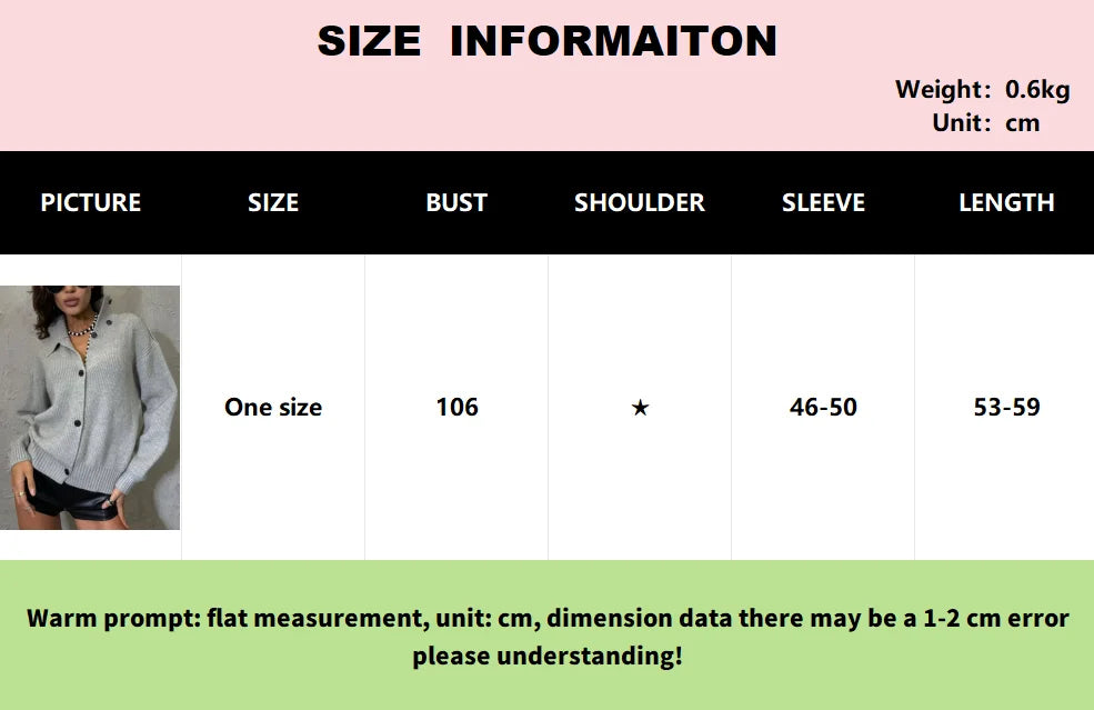 Casual Solid Knitted Cardigan For Women Long Sleeve Button Turtleneck Loose Warm Soft Sweaters Fashion Autumn Winter Outerwear