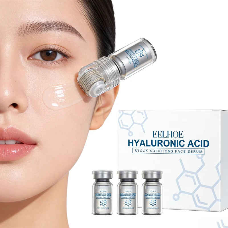 Deeply Hydrating Korean Facial Essence Set Hyaluronic Acid Microneedle Roller Skin Care Easily Absorbed Moisturizing Essence