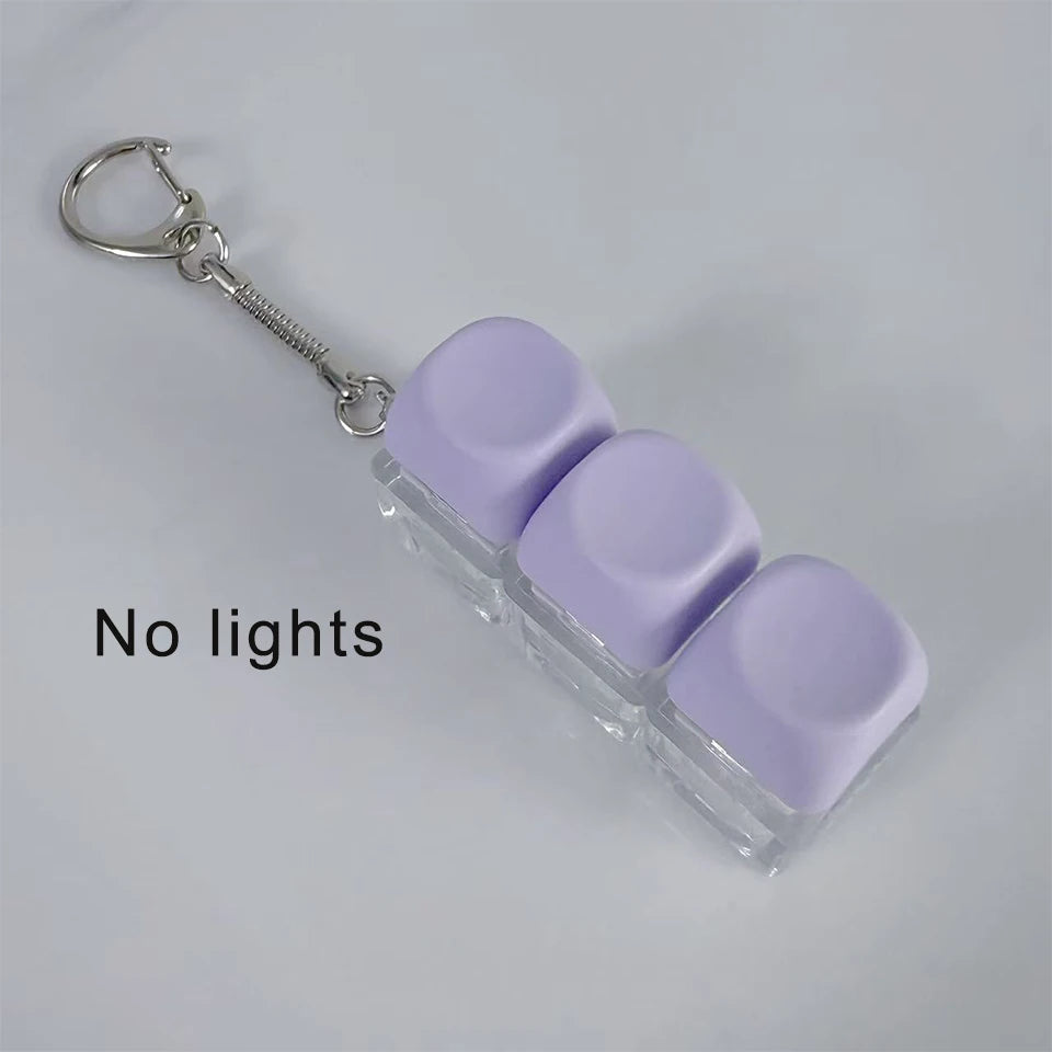 ميدالية مفاتيح زاكول بألوان الماكرون، تفاعلية بإضاءة LED، غطاء مفتاح فوضوي، اصنعها بنفسك، لعبة تخفيف التوتر للوحة المفاتيح، زينة للحقائب وميدالية مفاتيح