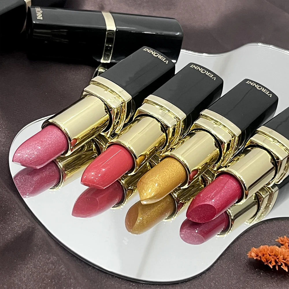 Pearly Glitter Velvet Lipstick,Metallic,Waterproof,Long-lasting,Shimmer,Diamond Lipstick,Glitter Lip Gloss, Lip Cosmetic Makeup