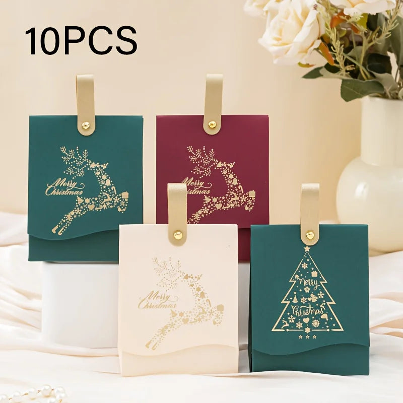 Christmas Gift Boxes-with Leather Handles-For Cookie, Candy,Chocolates-for Businesses, Party & New Year Presents,Christmas Boxes
