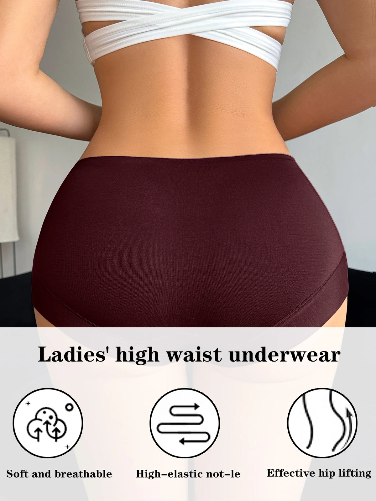 7PCS Solid Basic Women Panties High Stretch Seamless Underwear Comfortable Ladies Boyshort Panties