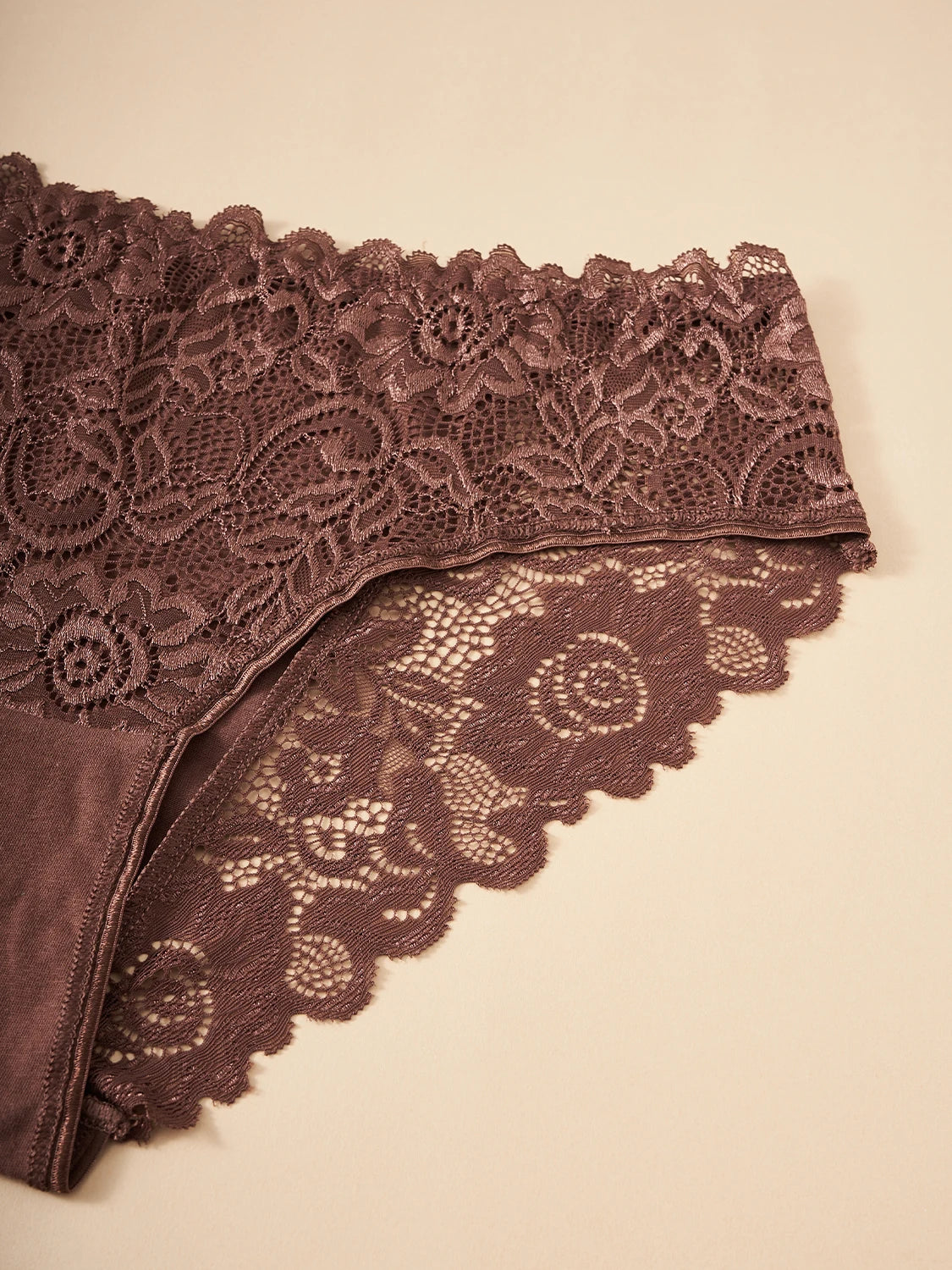 3PCS New Cotton Women's Panties Elegant Lace Floral Design Briefs Comfortable Fabric Solid Color Stylish & Breathable Underwear