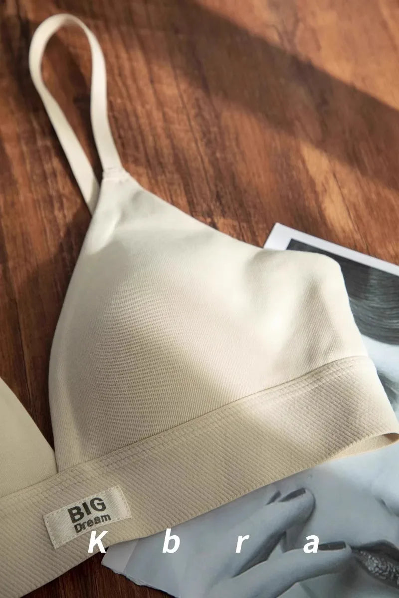 MOYISU Wholesale French Lady Triangle Cup Lingerie for Women No Underwire Comfort Anti-sag Small Bra Cover No Trace Summer Thin