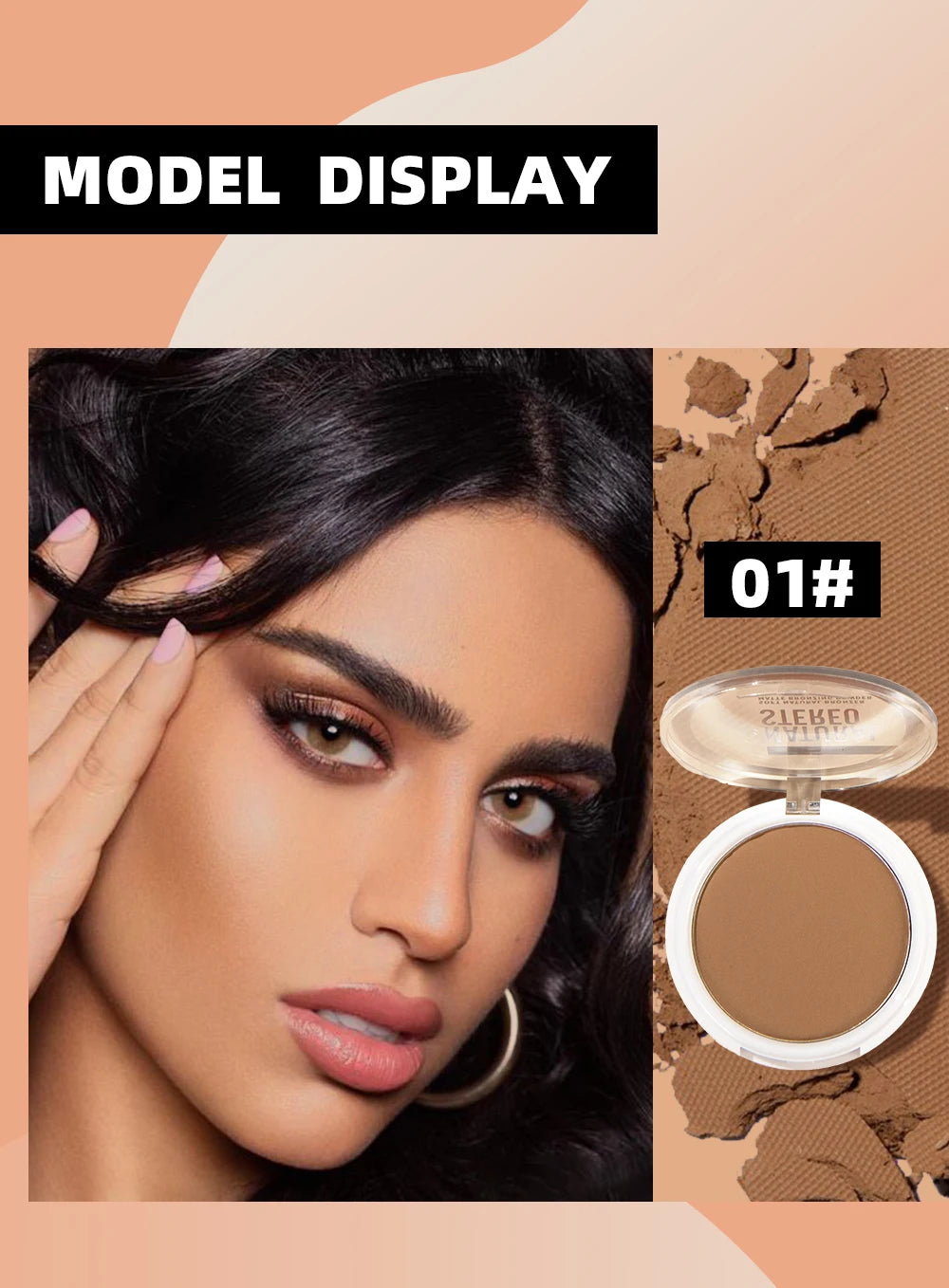 QIBEST Face Bronzer Makeup Contour Shading Powder Trimming Powder Cosmetic Face Concealer Highlighter Bronzer Palette For Women