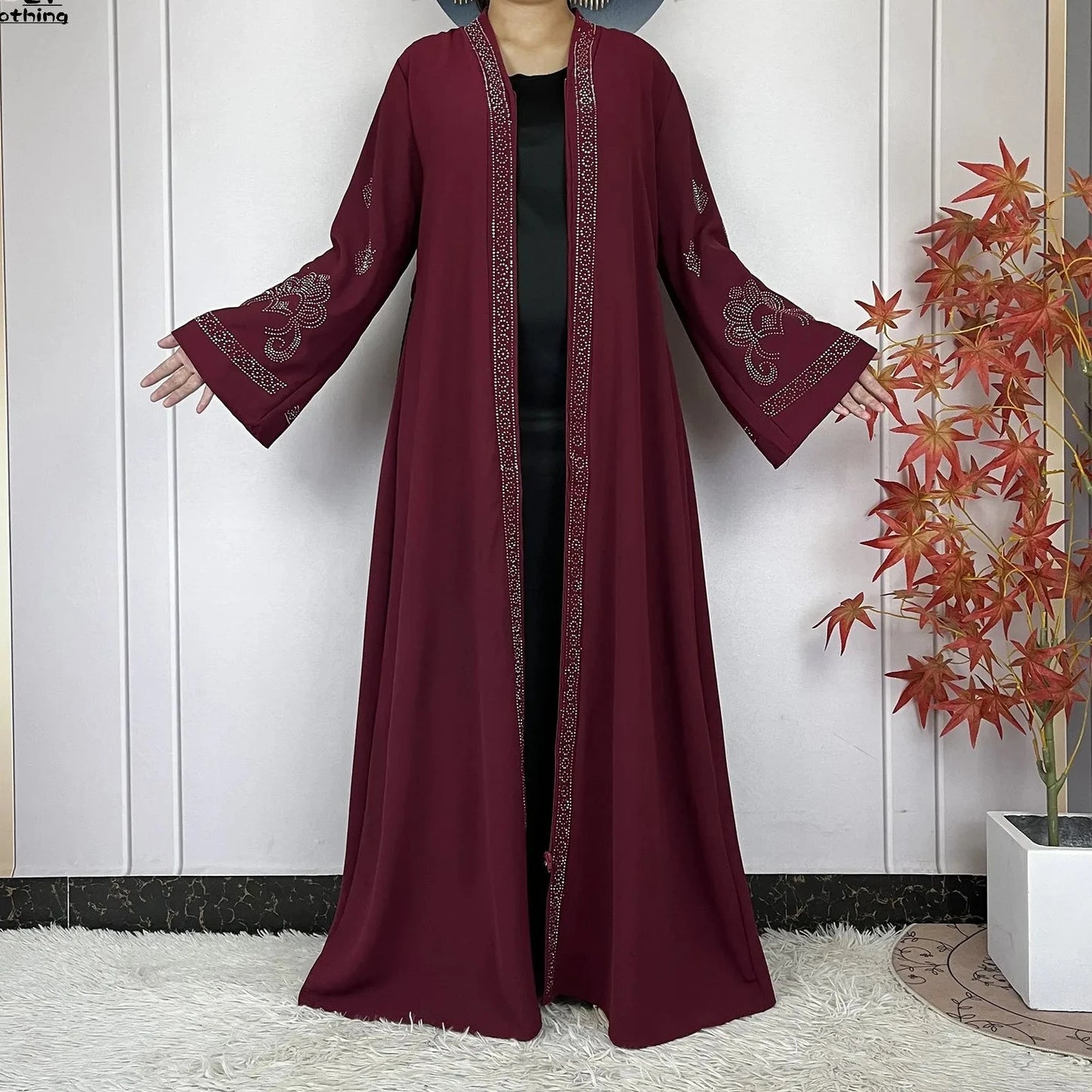 New arrival Style Women Elegant Dress Long Sleeves Open Abaya for spring season, Ramadan, Eid celebrations
