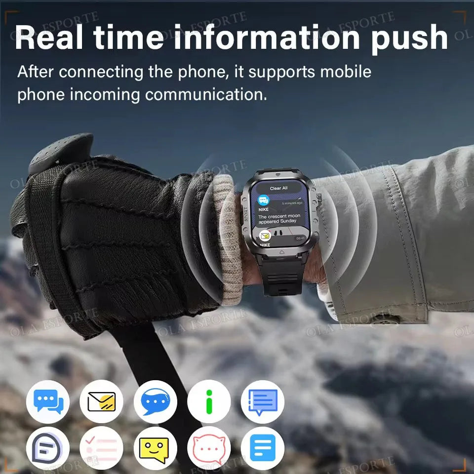 New LED Men's Smartwatch Bluetooth Talking Smartwatch Multi Sport Mode Health Monitor Outdoor Sport Smart Watch For Android