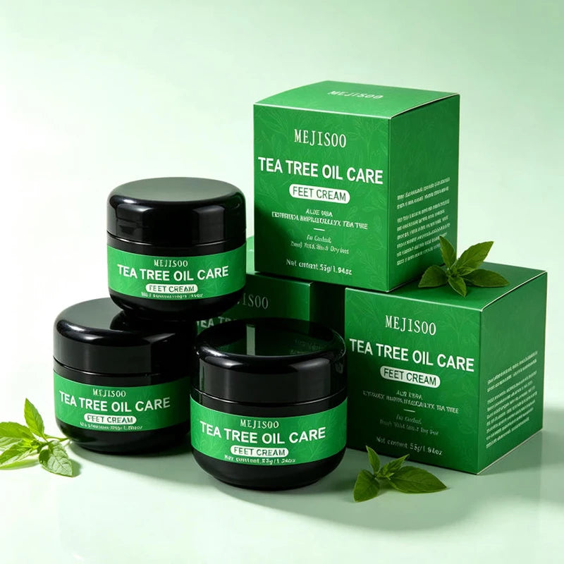 Tea Tree Oil Moisturizing Foot Cream 55g Aloe Vera Soothe Nourishing Smoothing Dry Heels Hydrate And Non-sticky Foot Care
