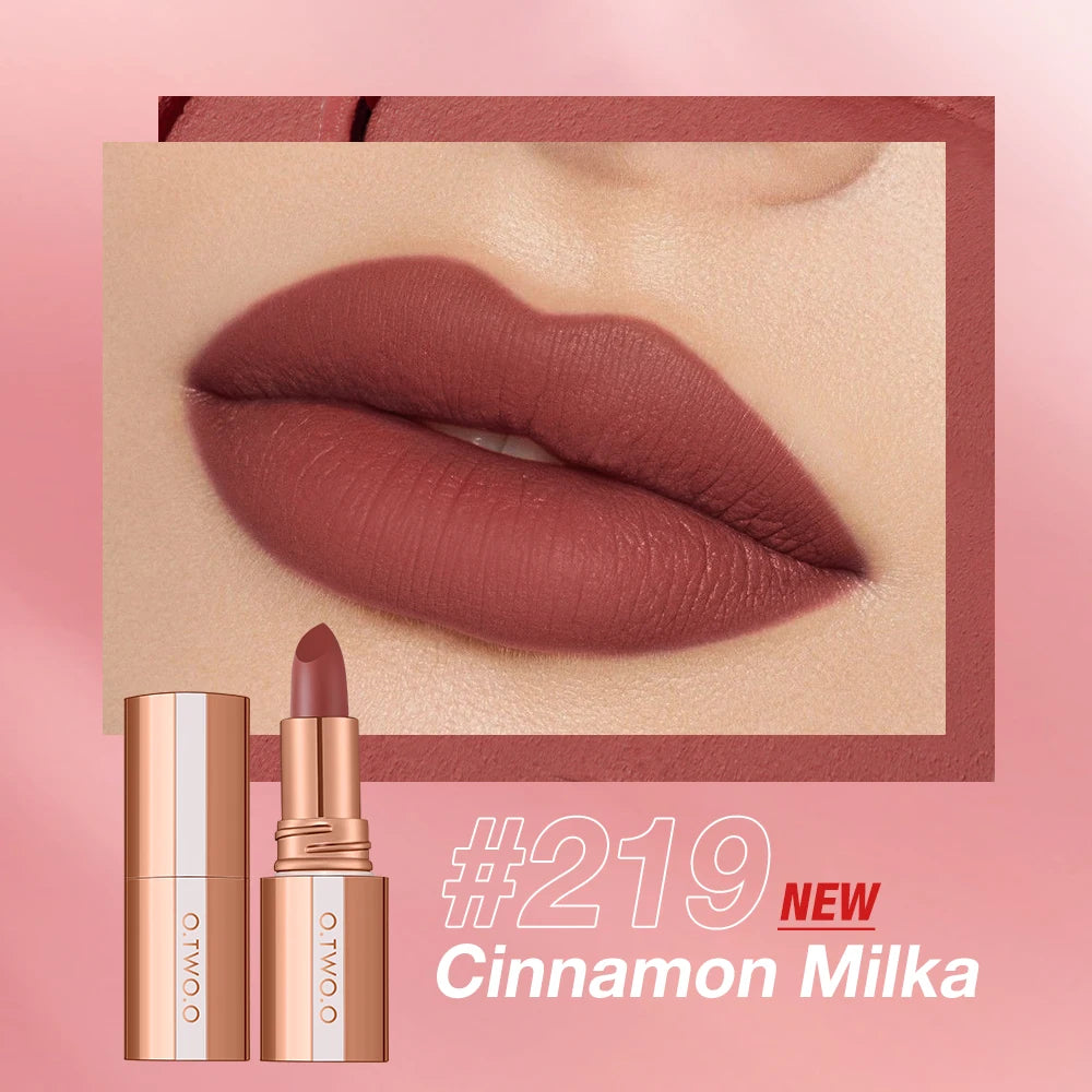 O.TWO.O Matte Lipstick Lip Tint 14 Colors Waterproof Long Lasting Non-transfer Smooth Highly Pigmented Velvet Lip Sticks Makeup