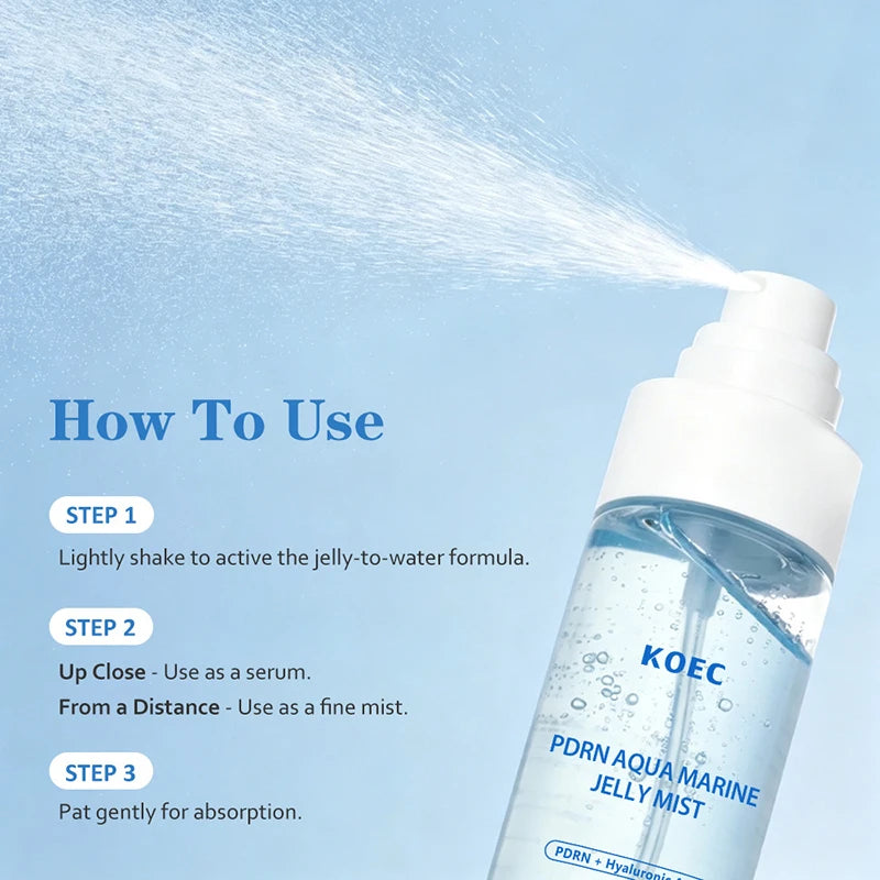 PDRN Aquamarine Jelly Mist 100ml Niacinamide Glow Plump Skin Deep Instant Moisturizing nourishing Korean Soothing Essence Spray