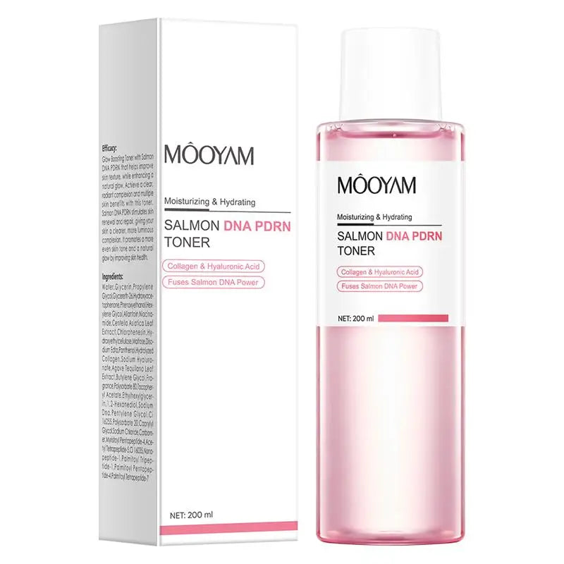 Salmon Pink PDRN Skincare Set Firming Soothing Massage Eye Cream Glow Moisturizing Toner Oil Control Cleansing Gel Facial Wash