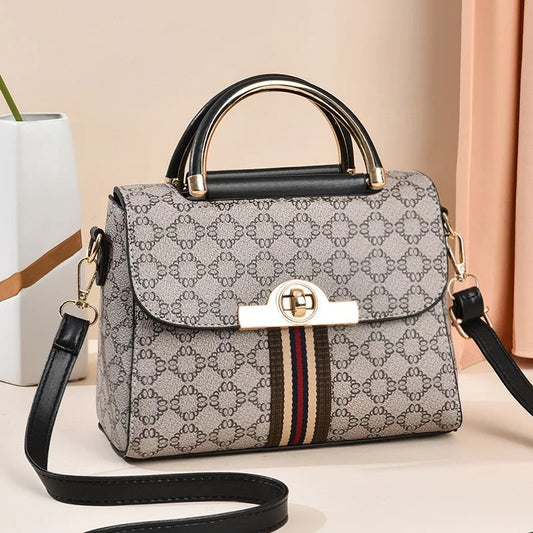 Sweet Fresh Style Women's Shoulder Bag Handbag Crossbody Bag PU Material Medium Size Geometric Bag Fresh Sweet Women's Bag