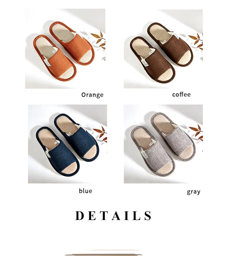 Men’s Indoor Hemp Cotton Slippers – EVA Sole Comfort Shoes (K293-A)