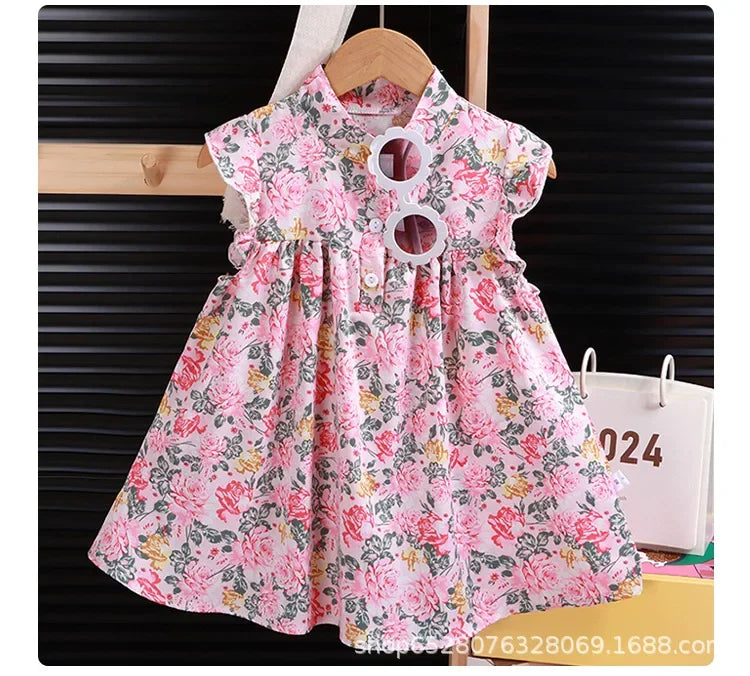 Baby Girls Beach Dresses Summer Soft Breathable Kids Girls Clothing Children Holiday A-Line Dress Vestidos 2025