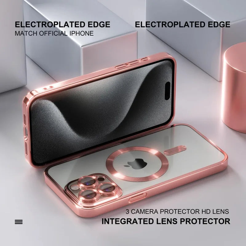 Luxury Transparent MagSafe Case for iPhone