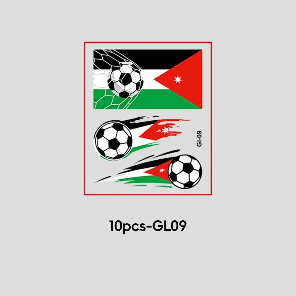 Soccer Fan National Flag Face Tattoo Stickers - ملصقات وشم مؤقتة بأعلام الدول لمشجعي كرة القدم