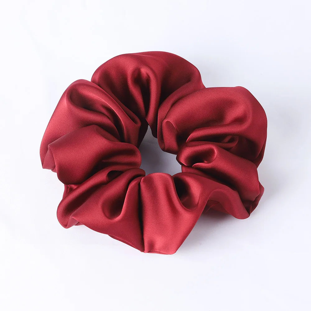 Oversize Satin Scrunchies Elastic Hair Ties Women Girls Big Silk Hair Bands Ponytail Holder Hair Rubber Bands Hair Accessories