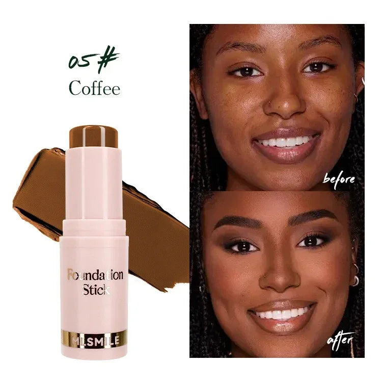 Face Makeup Stick Foundation Cream 6 Color Moisturizing Full Coverage Dark Skin Tone Natural Matte Concealer Professional Makeup