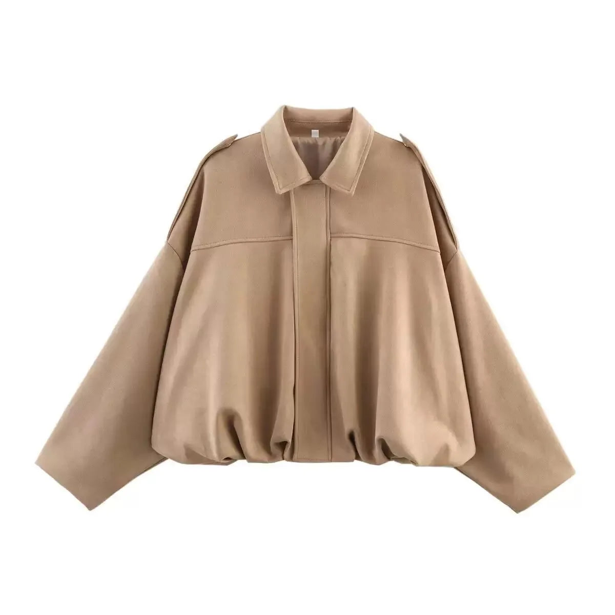 Vintage Suede Texture Bomber Jackets Women's Long Sleeve Loose Coats New Causal Autumn Winter Female Outerwear