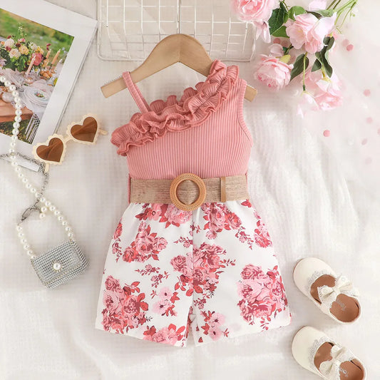 Kids Clothes 9 Months to 4 Years old Floral Off Shoulder Onesies
