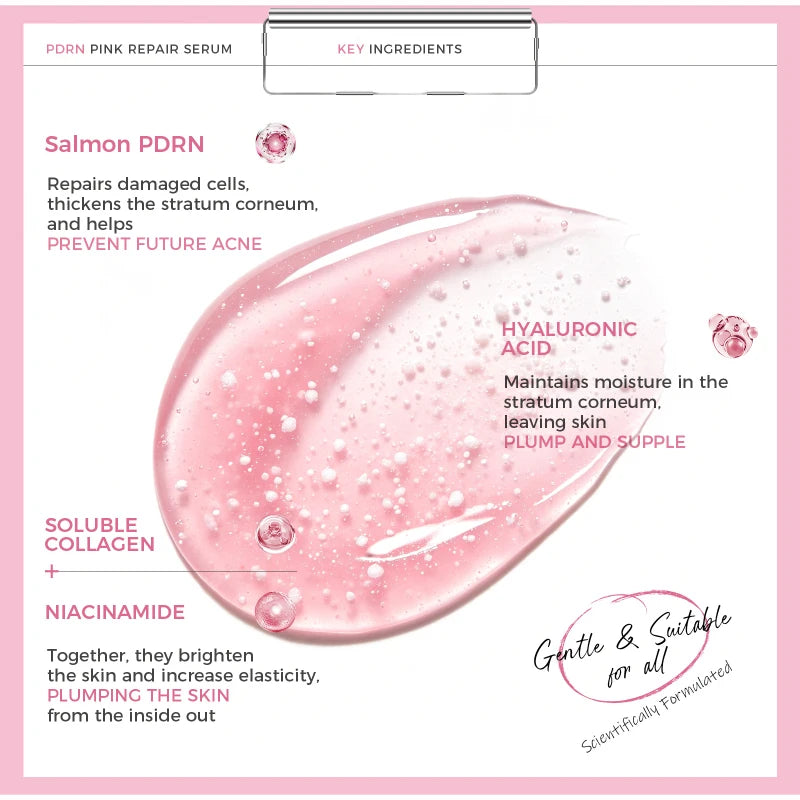PDRN Salmon Repairing Serum 50ml Hyaluronic Acid Collagen Lifting Firming Hydrating Essence Portable Skin Barrier Care Serum