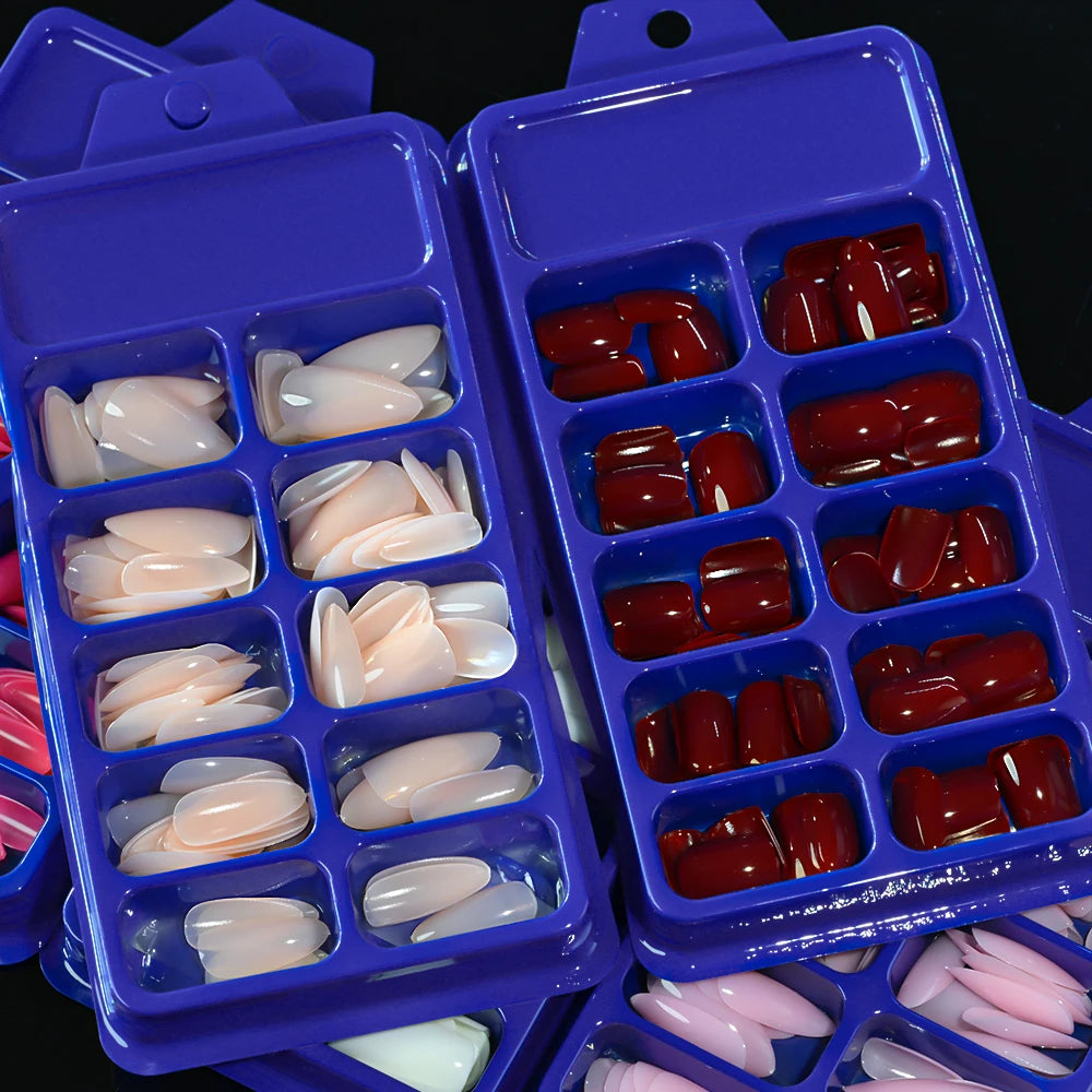 120/100Pcs Almond Full Cover Press On Nails أظافر لاصقة كاملة بتصميم لوزي – 100/120 قطعة