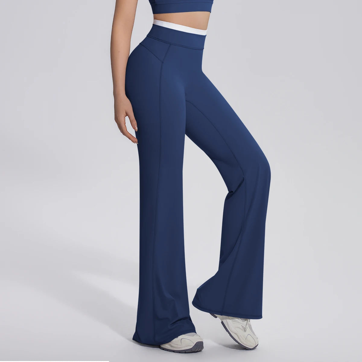 Rooftrellen Summer Woman Loose Breathable Yoga Wide Leg Pants Gym Running Quick Drying Yoga Pants High Stretch Bell-bottoms