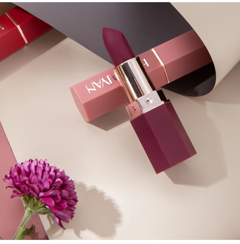 HANDAIYAN Moisturizing Long-Lasting Matte Lipstick 6-Color Non-Stick Cup Show Temperament Sexy Nude Makeup Lipsticks Cosmetics