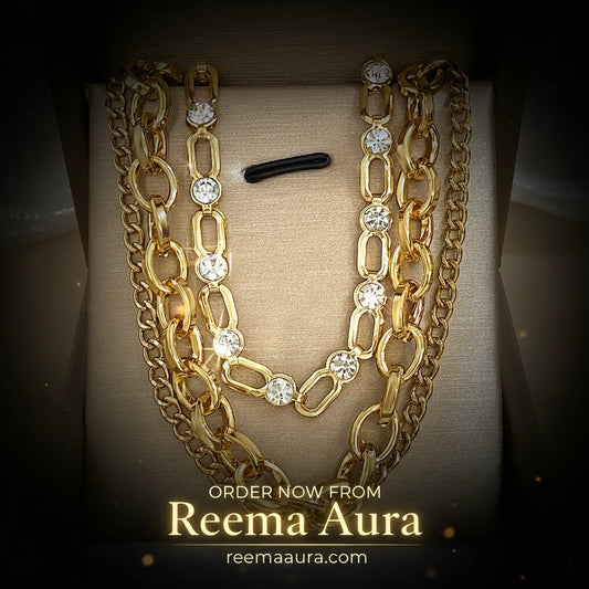 Punk Chunky Gold Color Rhinestone Multilayer Chain Choker Necklaces For Women Temperament Daily Jewelry Accessories