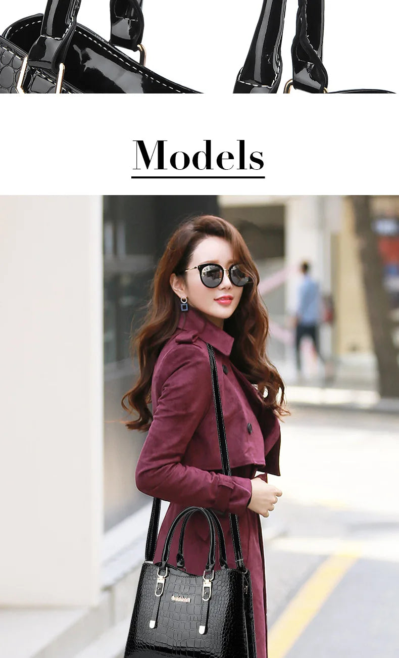 Luxury Bright Leather Handbags Designer Crossbody Bags for Women New Large Capacity Exquisite Ladies Shoulder Messenger Bag