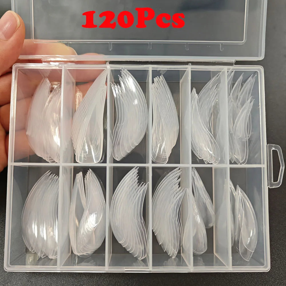 120Pcs Long Curved Stiletto 3D Eagle Claw Nail Dual Forms for Nail Extension Hawk Acrylic Nail Molds Reusable Full Cover Mold